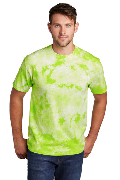 Front View of Lemon Lime Port & Company Crystal Tie-Dye Tee PC145