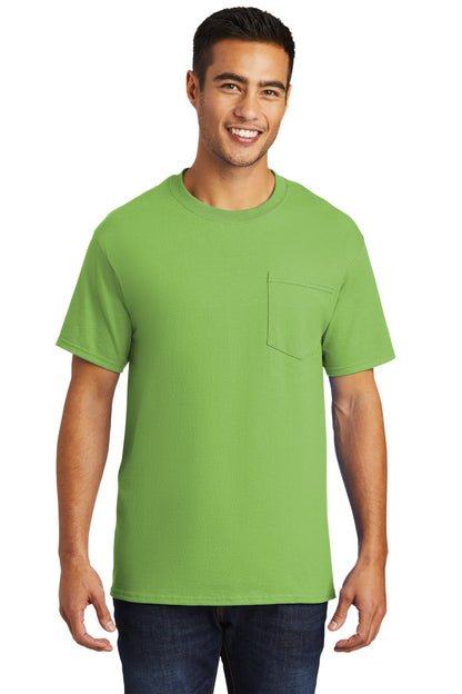 Front View of Lime Port & Company - Tall Essential Pocket Tee. PC61PT