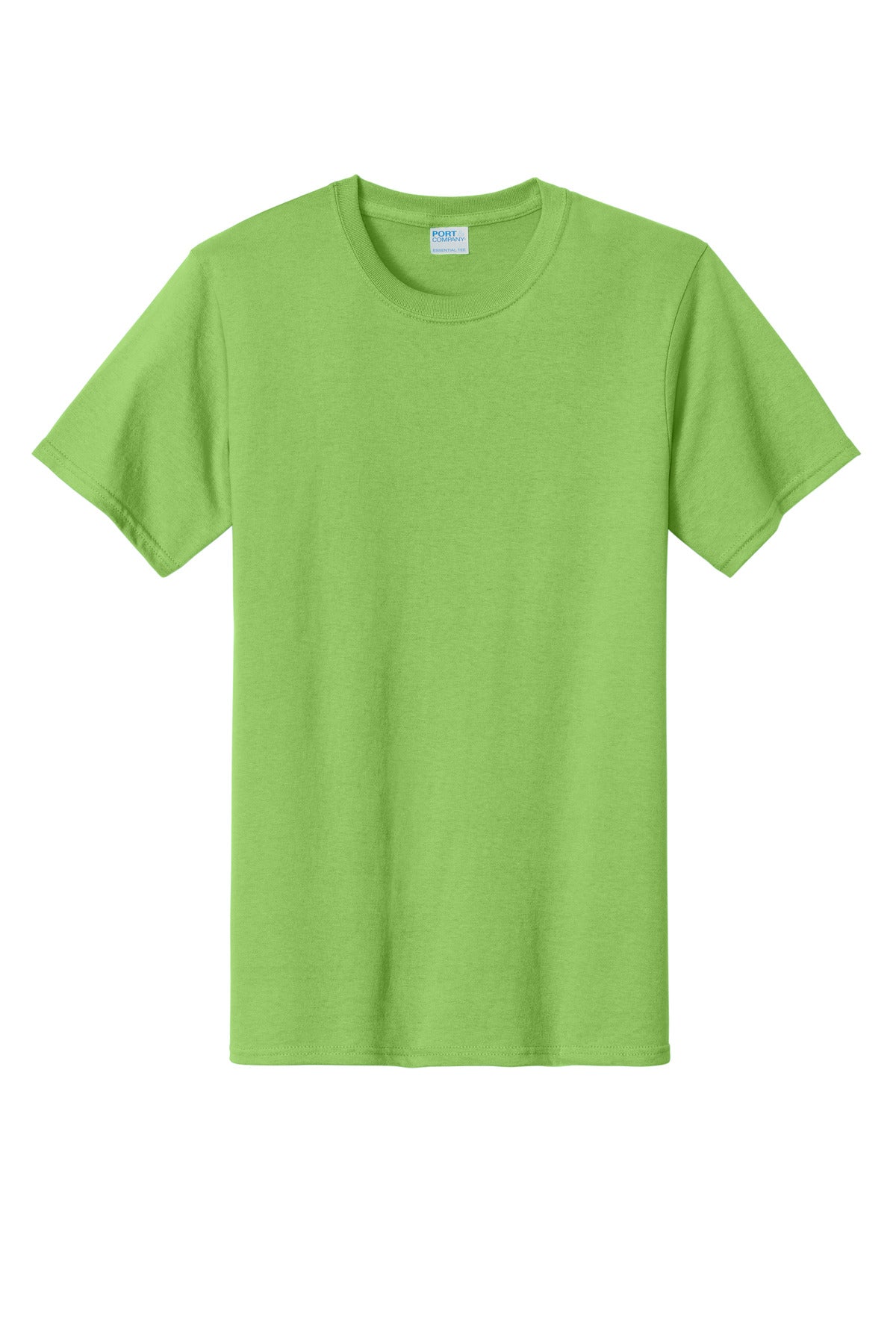 Front View of Lime Port & Company Tall Essential Tee. PC61T