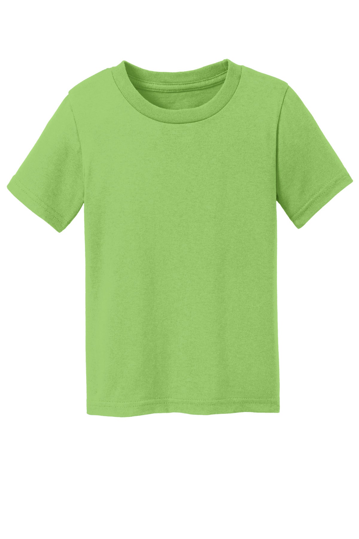 Front View of Lime Port & Company Toddler Core Cotton Tee. CAR54T