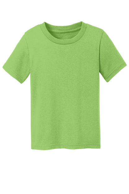 Front View of Lime Port & Company Toddler Core Cotton Tee. CAR54T