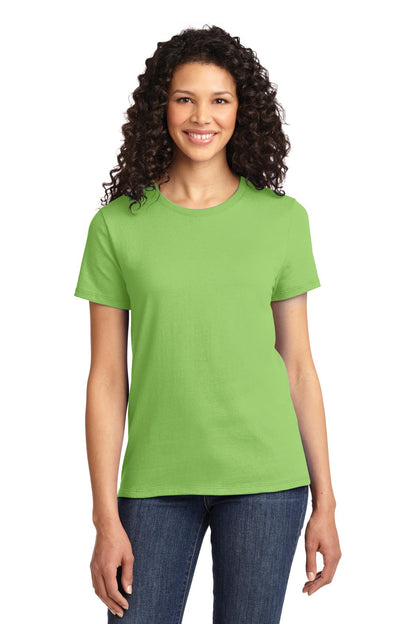 Front View of Lime Port & Company Women's Essential Tee. LPC61