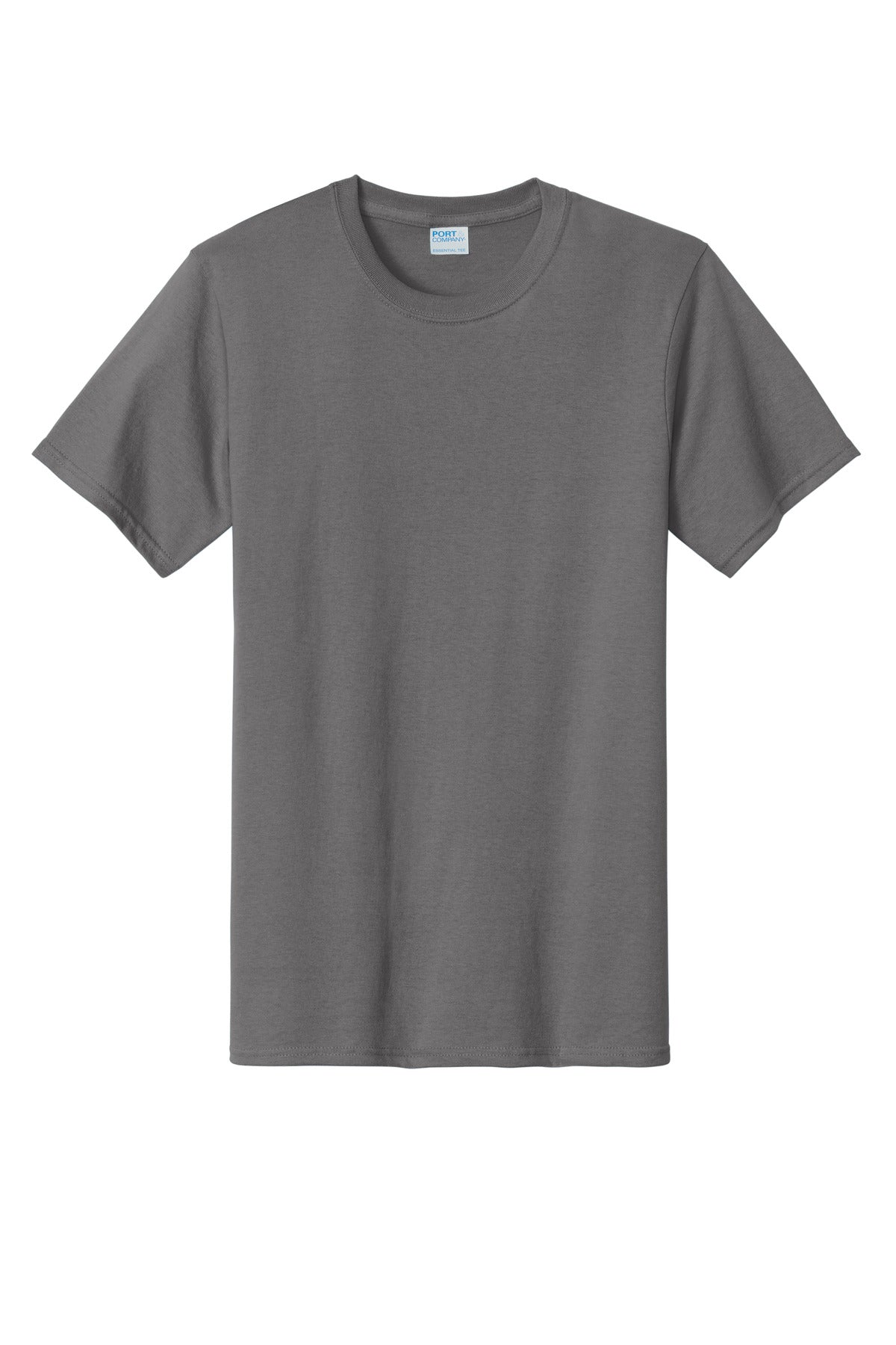 Front View of Medium Grey Port & Company Tall Essential Tee. PC61T