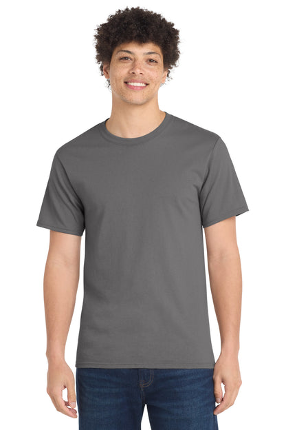 Front View of Medium Grey Port & Company Tall Essential Tee. PC61T