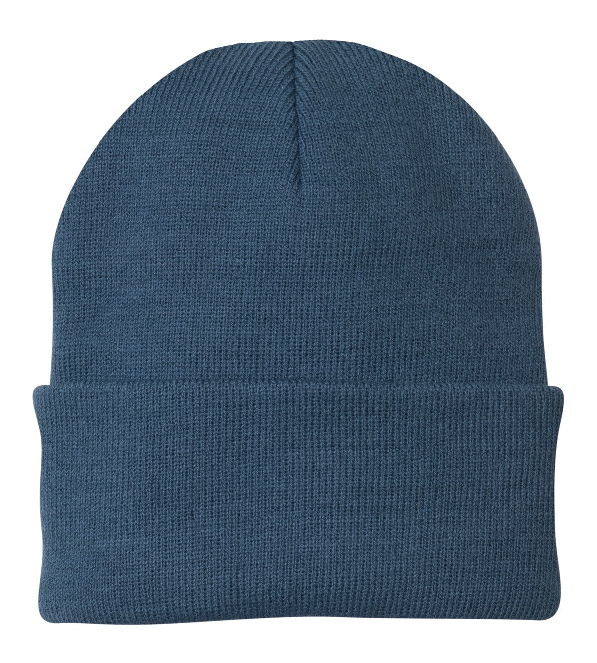Front View of Millenium Blue Port & Company Knit Cap. CP90