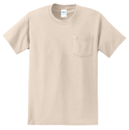 Front View of Natural Port & Company - Tall Essential Pocket Tee. PC61PT