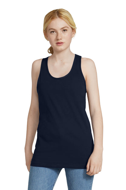 Front View of Navy American Apparel Fine Jersey Unisex Tank 2408