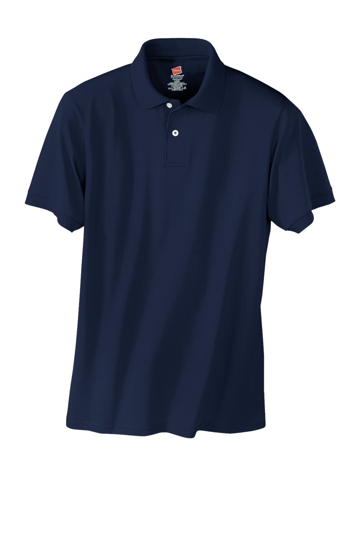 Front View of Navy Hanes EcoSmart - 5.2-Ounce Jersey Knit Sport Shirt 054X