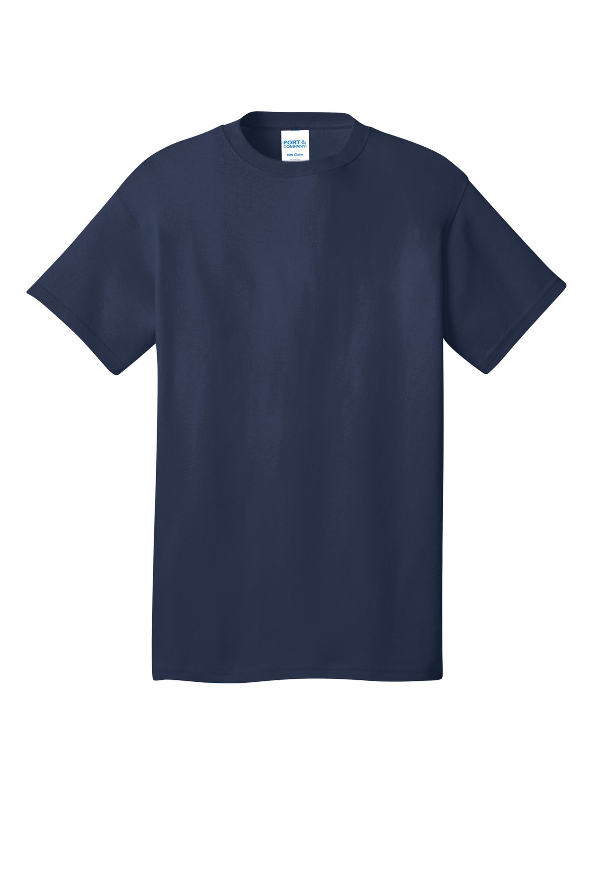 Front View of Navy Port & Company Core Cotton DTG Tee PC54DTG