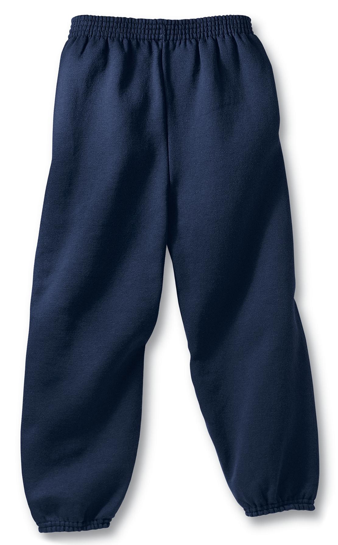 Front View of Navy Port & Company - Essential Fleece Sweatpant with Pockets. PC90P