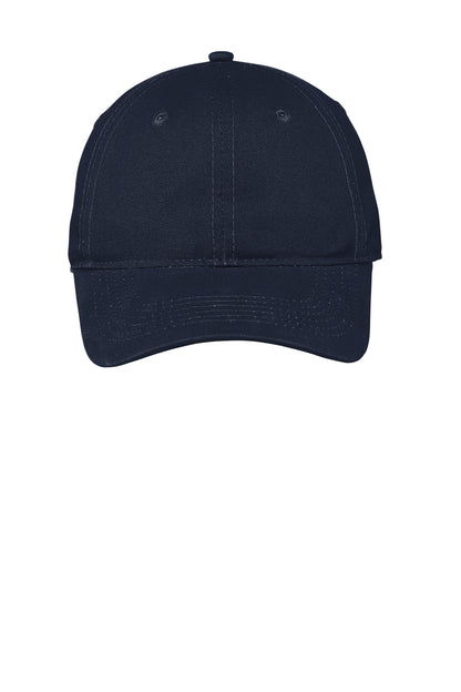 Front View of Navy Port & Company Soft Brushed Canvas Cap. CP96