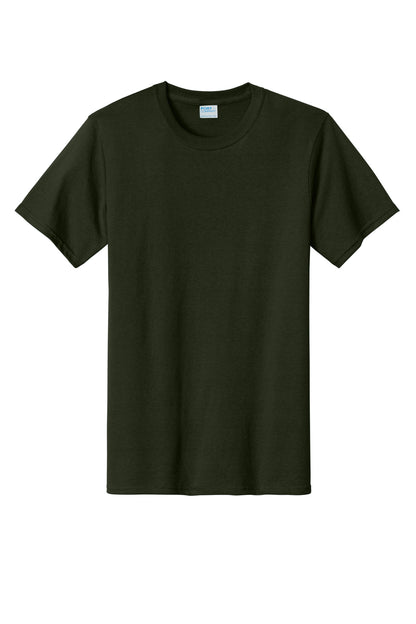 Front View of Olive Port & Company Tall Essential Tee. PC61T