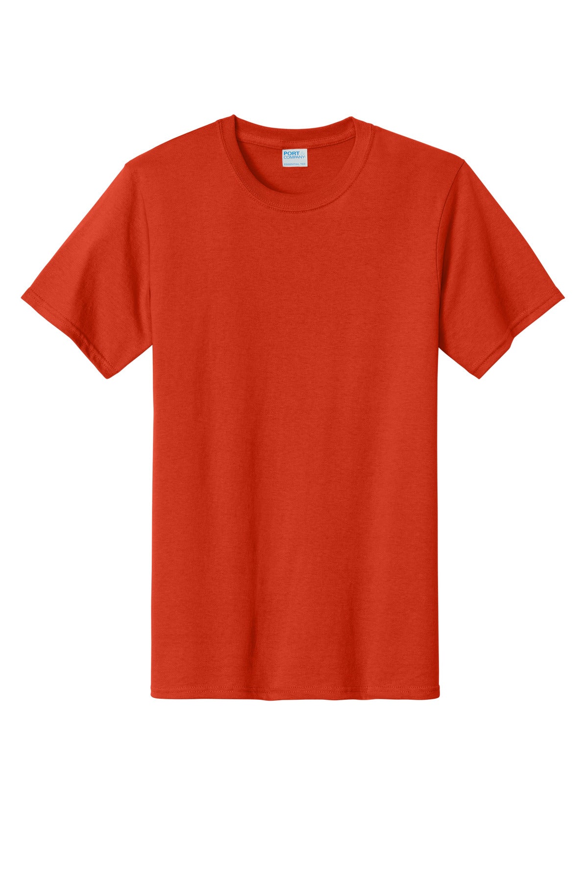 Front View of Orange Port & Company Tall Essential Tee. PC61T
