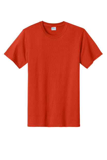 Front View of Orange Port & Company Tall Essential Tee. PC61T