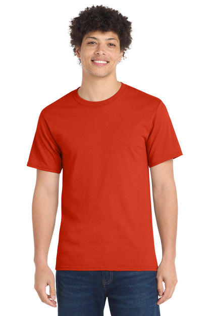 Front View of Orange Port & Company Tall Essential Tee. PC61T