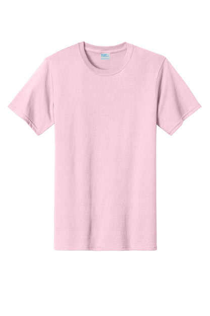 Front View of Pale Pink Port & Company Tall Essential Tee. PC61T