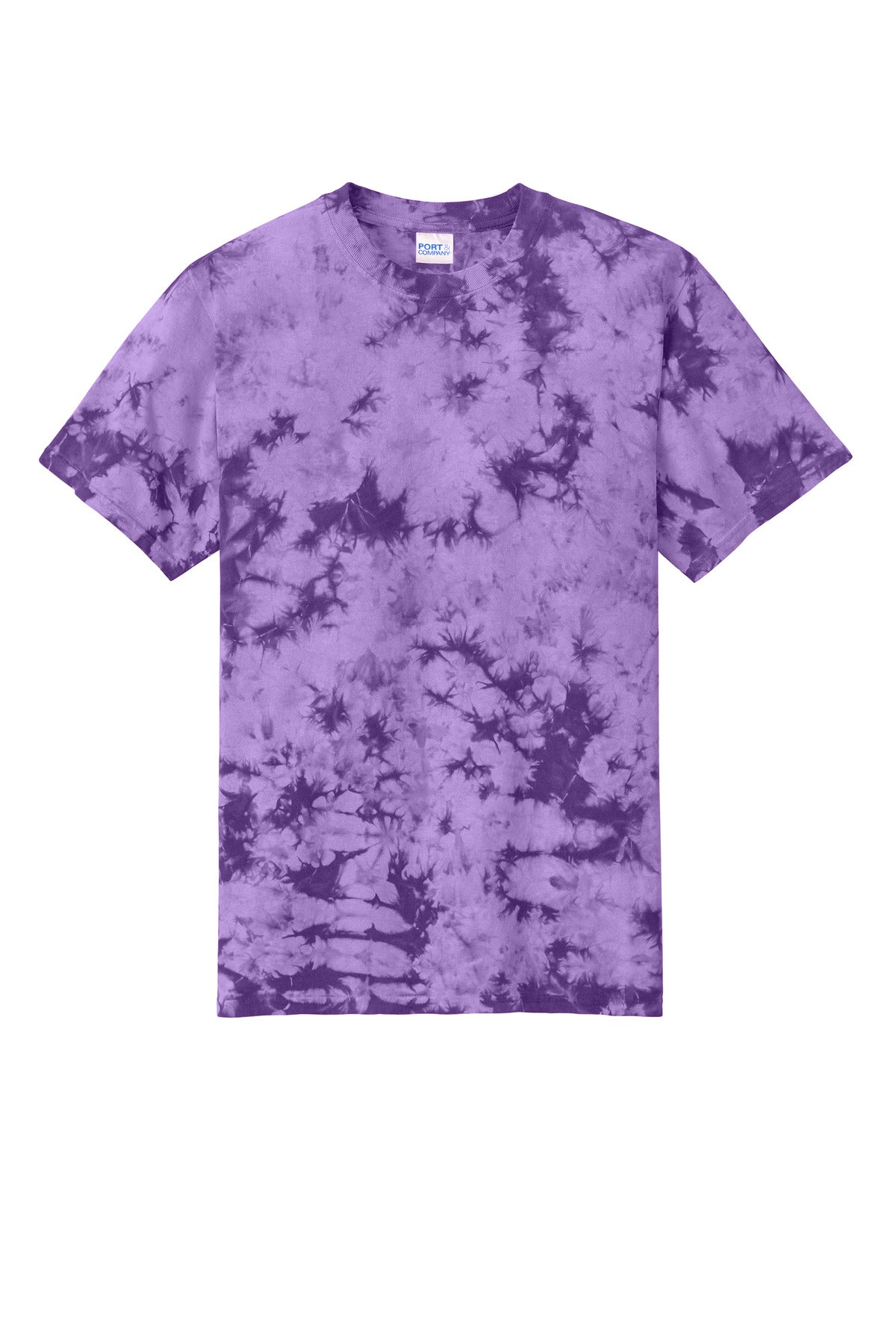 Front View of Purple Port & Company Crystal Tie-Dye Tee PC145