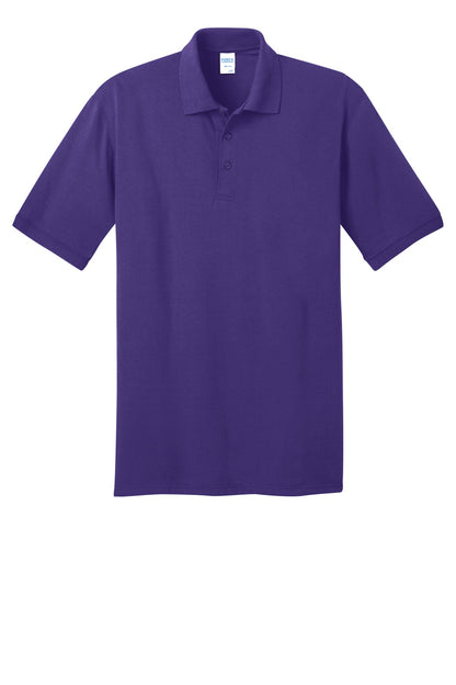 Front View of Purple Port & Company Tall Core Blend Jersey Knit Polo. KP55T