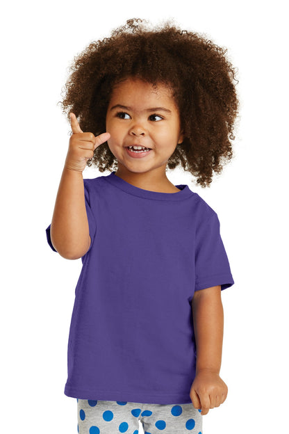Front View of Purple Port & Company Toddler Core Cotton Tee. CAR54T