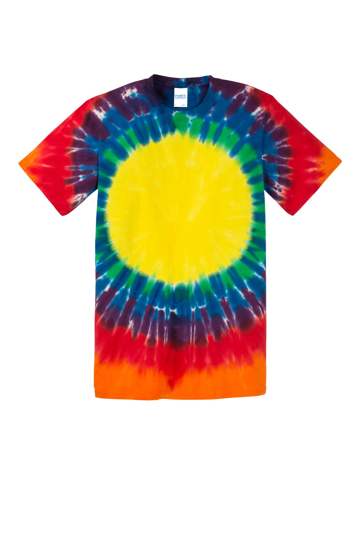 Front View of Rainbow Port & Company - Youth Window Tie-Dye Tee. PC149Y