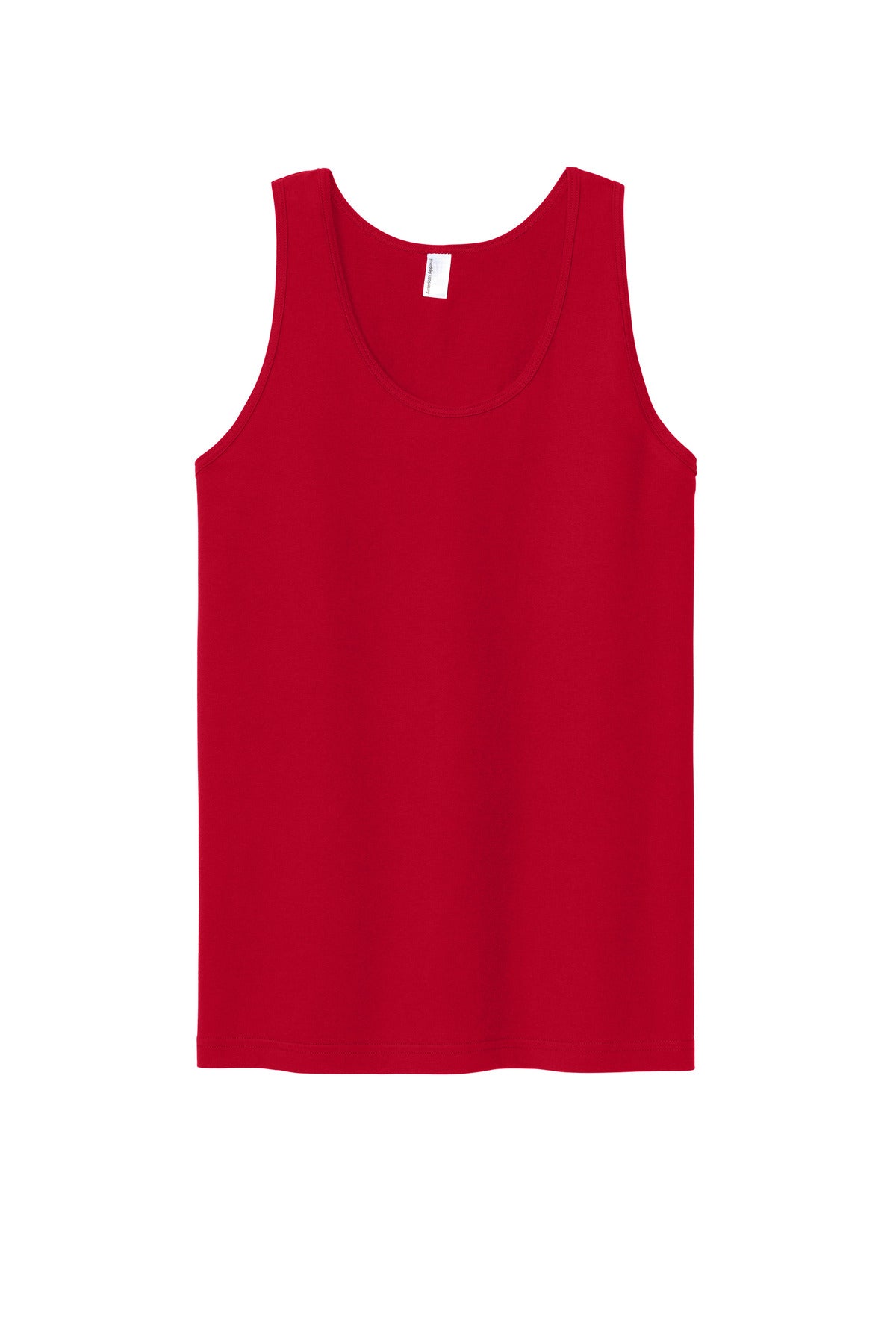 Front View of Red American Apparel Fine Jersey Unisex Tank 2408