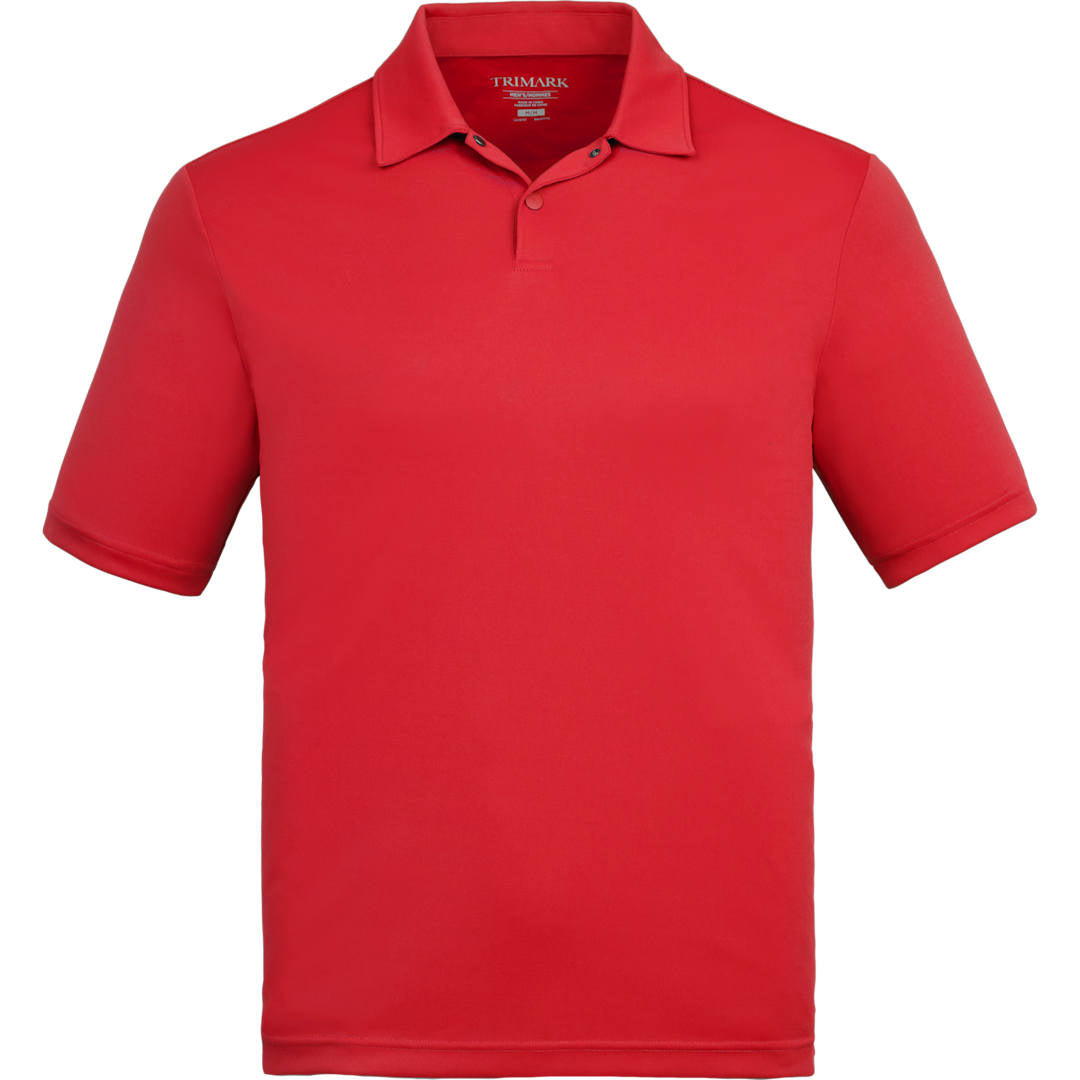 Front View of Red DARA SS Polo - Men's plain