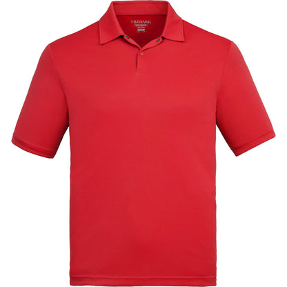 Front View of Red DARA SS Polo - Men's plain