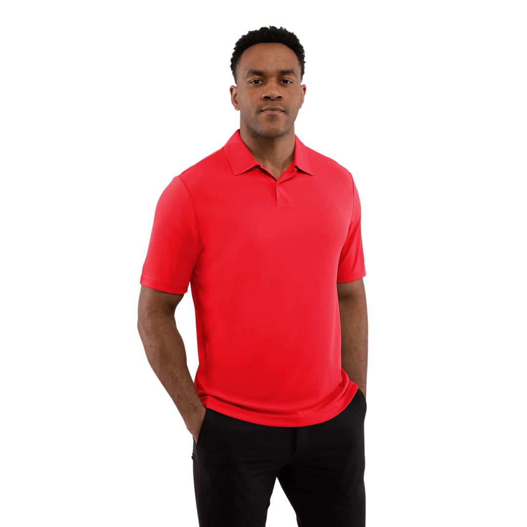 Front View of Red DARA SS Polo - Men's plain