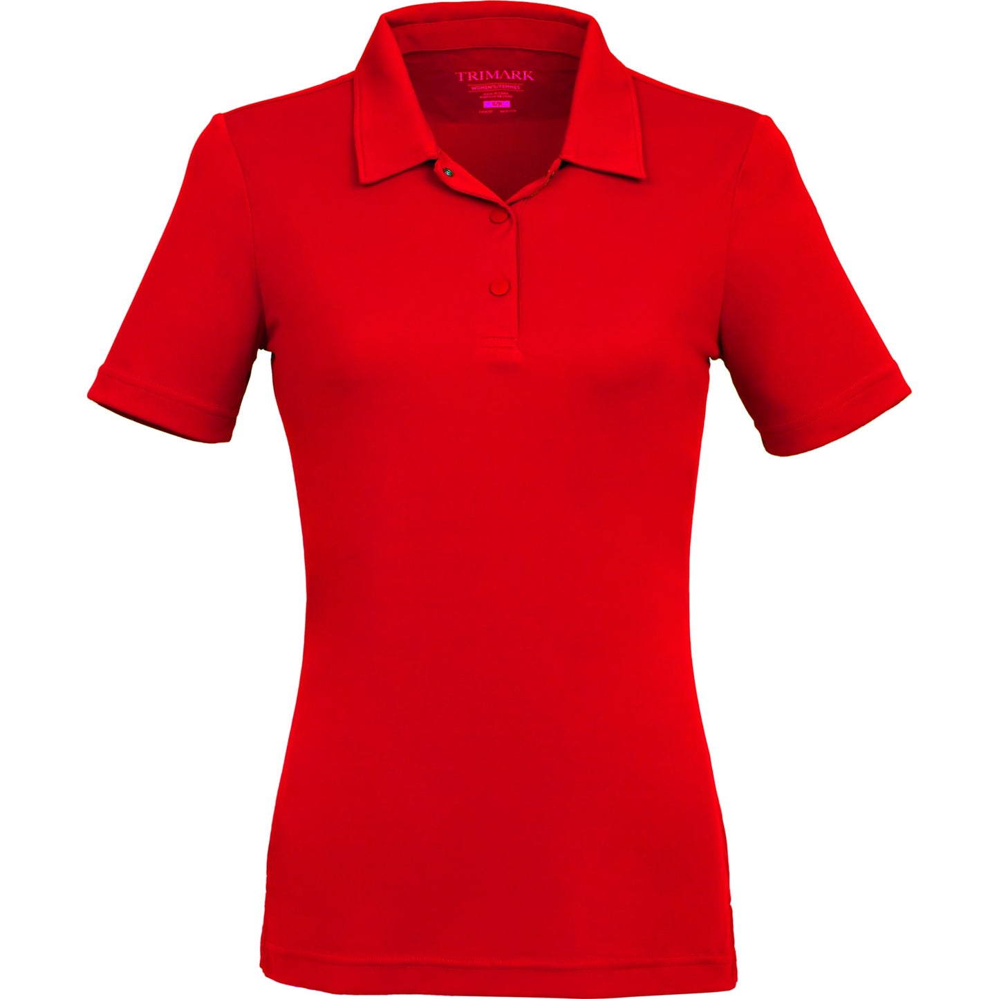 Front View of Red DARA SS Polo - Women's plain