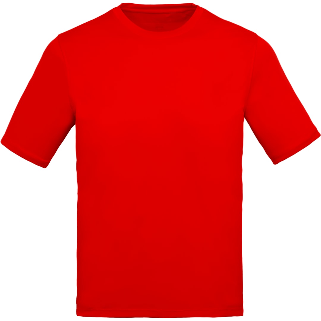Front View of Red DARA SS Tech Tee - Men's plain