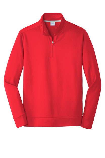 Front View of Red Port & Company Performance Fleece 1/4-Zip Pullover Sweatshirt. PC590Q