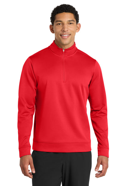 Front View of Red Port & Company Performance Fleece 1/4-Zip Pullover Sweatshirt. PC590Q