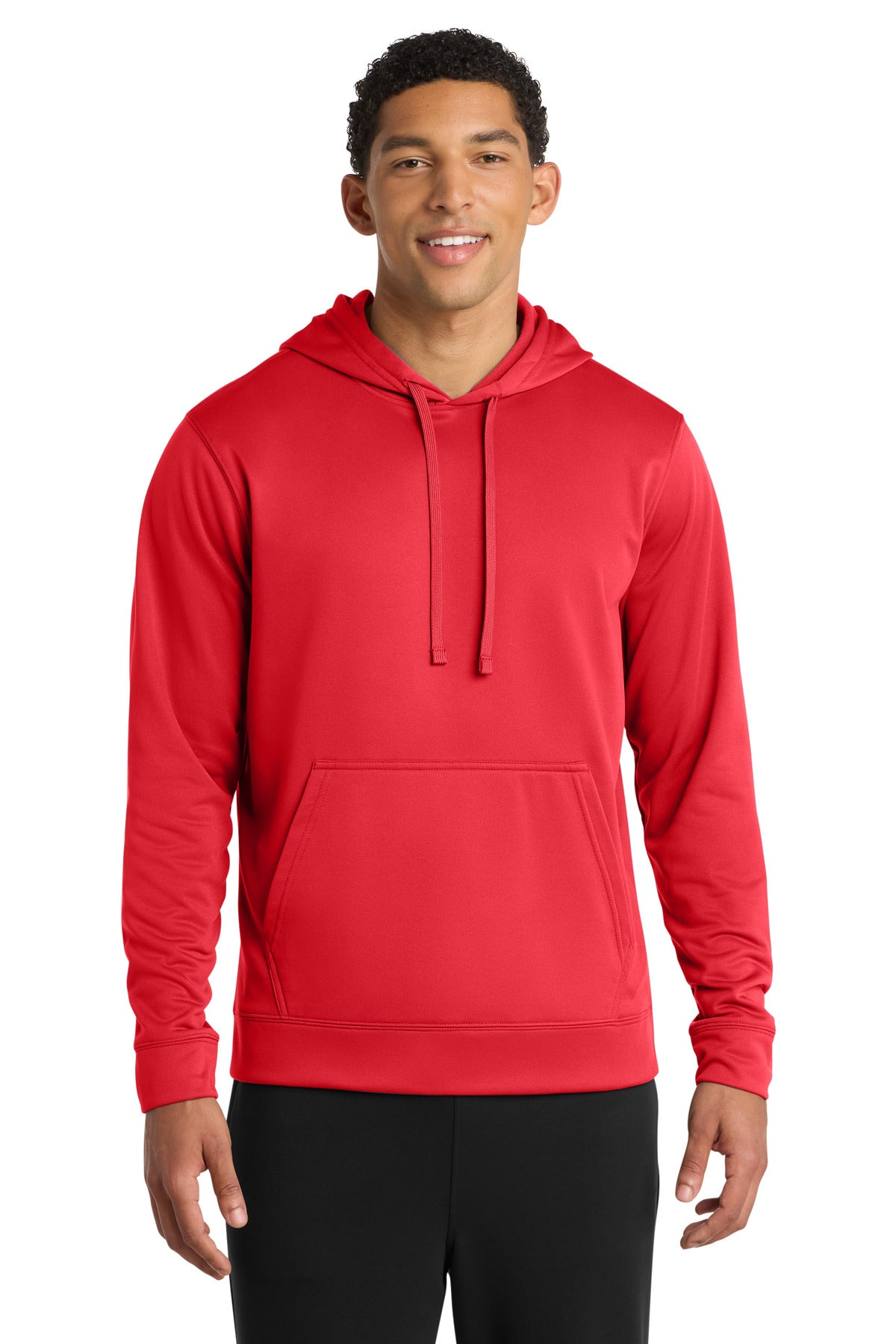 Front View of Red Port & Company Performance Fleece Pullover Hooded Sweatshirt. PC590H