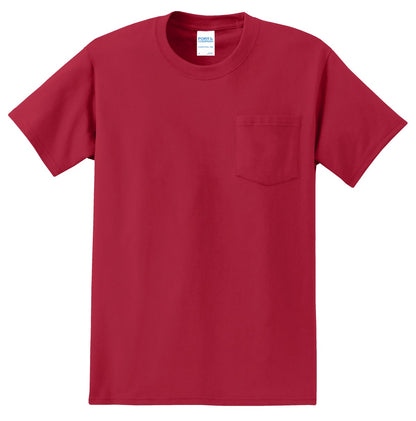 Front View of Red Port & Company - Tall Essential Pocket Tee. PC61PT