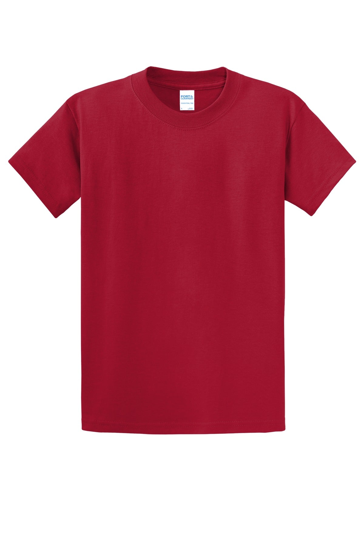 Front View of Red Port & Company Tall Essential Tee. PC61T