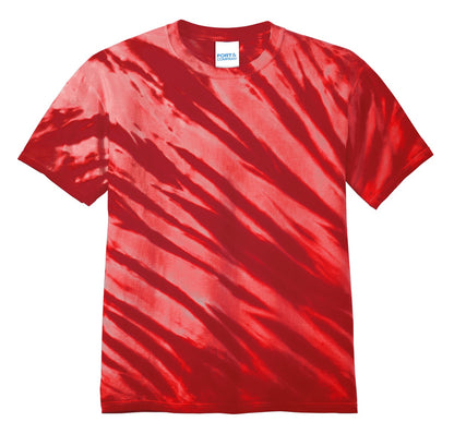 Front View of Red Port & Company - Tiger Stripe Tie-Dye Tee. PC148