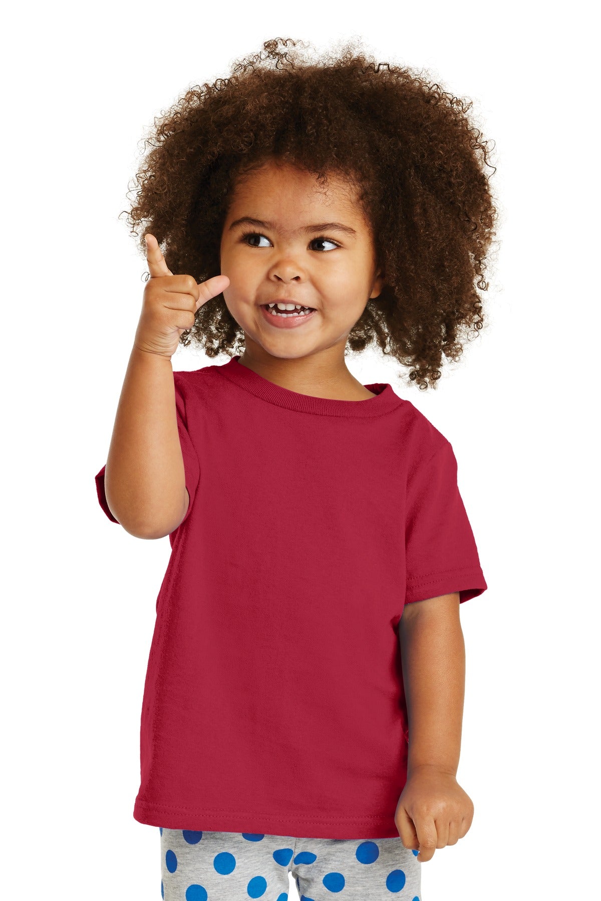 Front View of Red Port & Company Toddler Core Cotton Tee. CAR54T