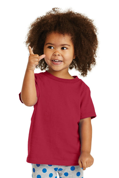 Front View of Red Port & Company Toddler Core Cotton Tee. CAR54T