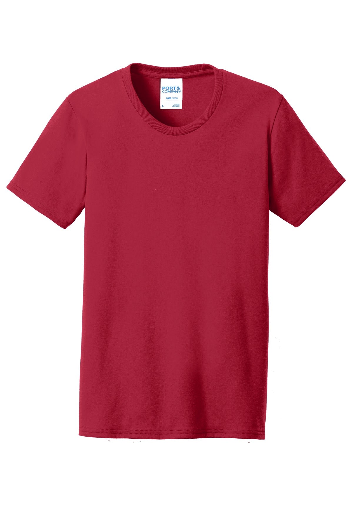 Front View of Red Port & Company Women's Core Blend Tee. LPC55