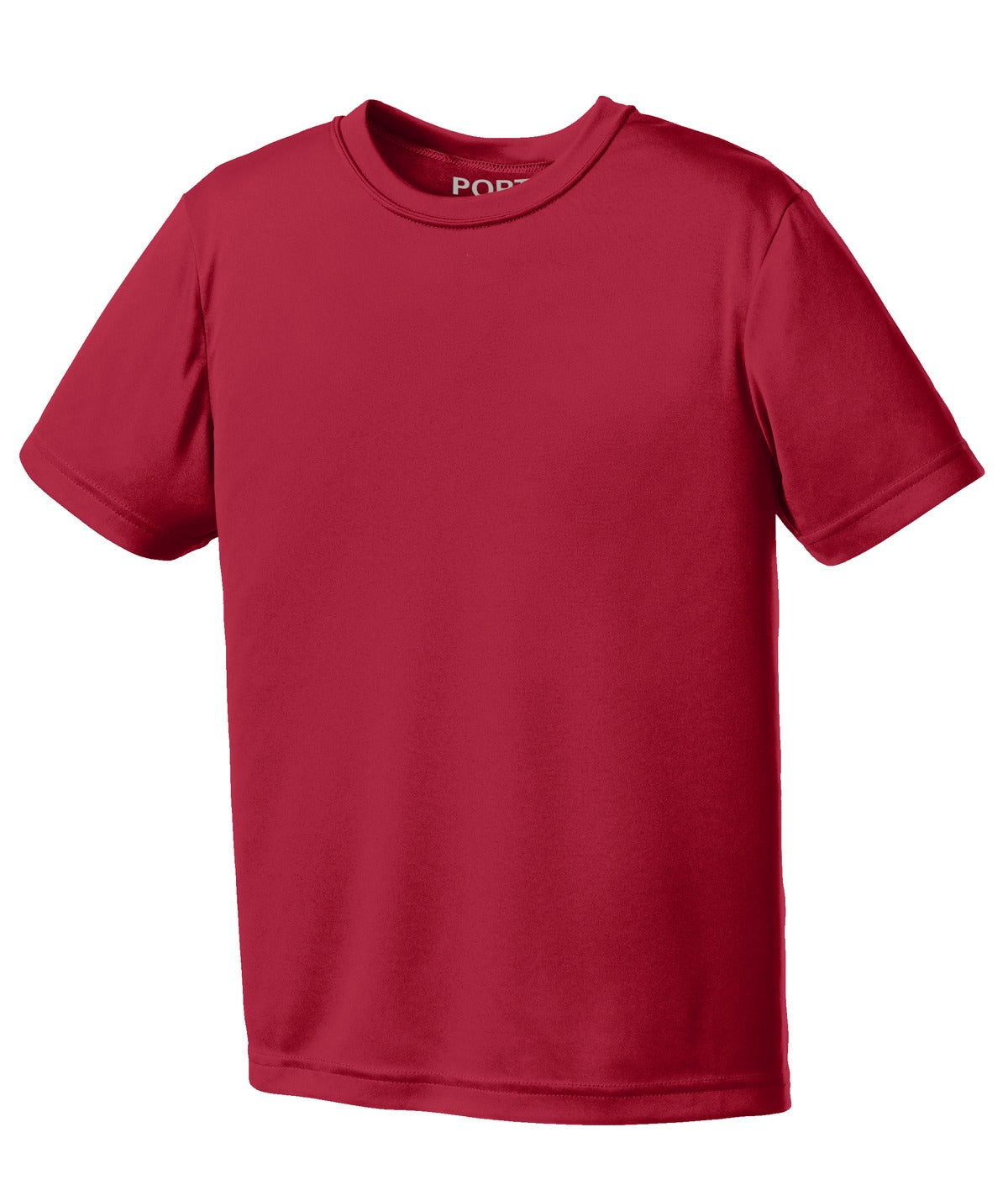 Front View of Red Port & Company Youth Performance Tee. PC380Y