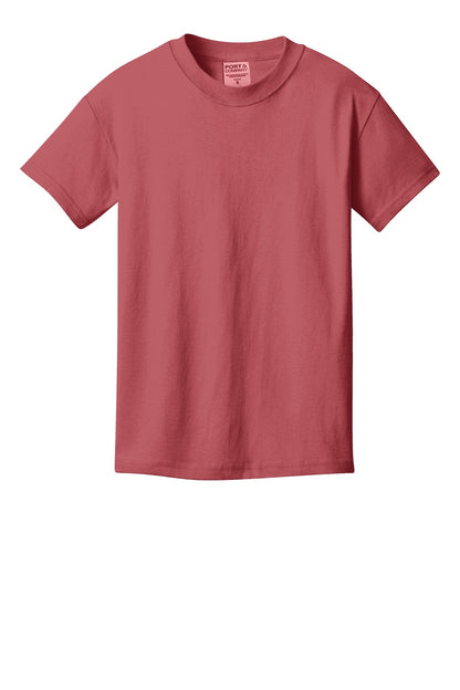 Front View of Red Rock Port & Company Youth Beach Wash Garment-Dyed Tee. PC099Y