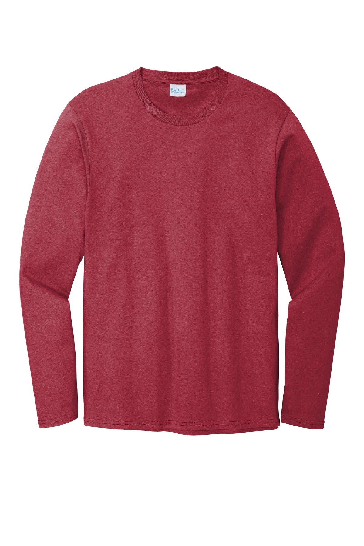 Front View of Rich Red Port & Company Long Sleeve Bouncer Tee PC600LS