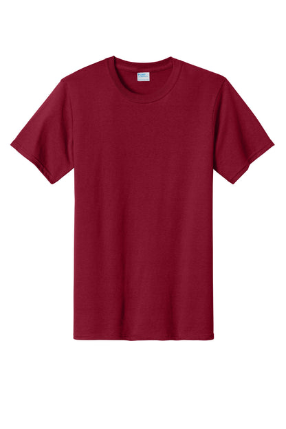 Front View of Rich Red Port & Company Tall Essential Tee. PC61T