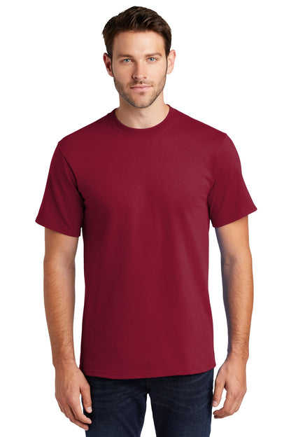 Front View of Rich Red Port & Company Tall Essential Tee. PC61T