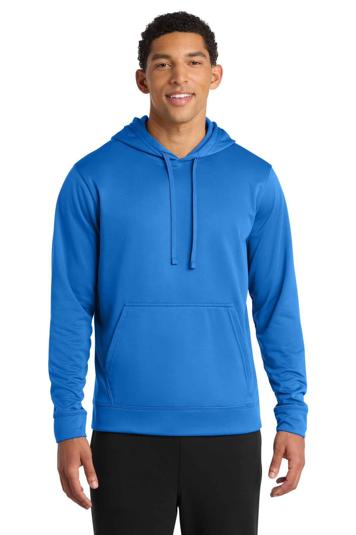 Front View of Royal Port & Company Performance Fleece Pullover Hooded Sweatshirt. PC590H
