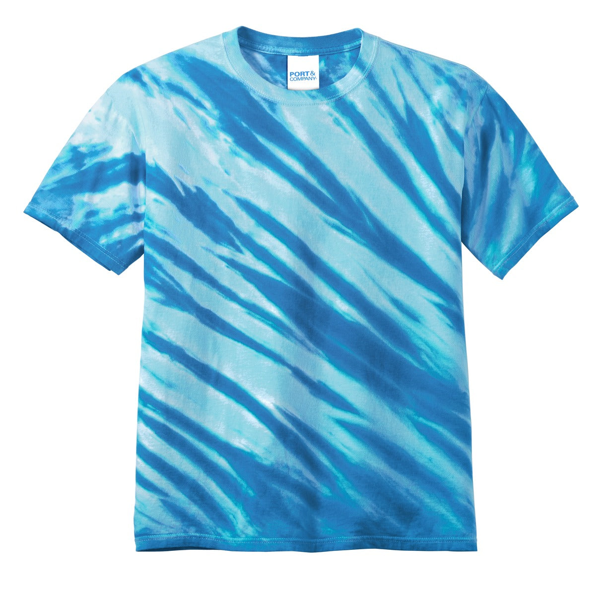 Front View of Royal Port & Company - Tiger Stripe Tie-Dye Tee. PC148