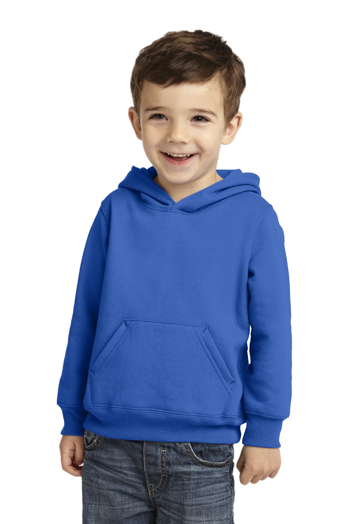 Front View of Royal Port & Company Toddler Core Fleece Pullover Hooded Sweatshirt. CAR78TH