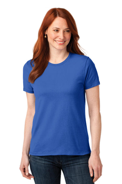 Front View of Royal Port & Company Women's Core Blend Tee. LPC55