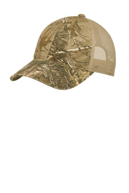 Front View of RT Extra/Tan Port Authority Unstructured Camouflage Mesh Back Cap. C929