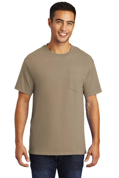 Front View of Sand Port & Company - Tall Essential Pocket Tee. PC61PT